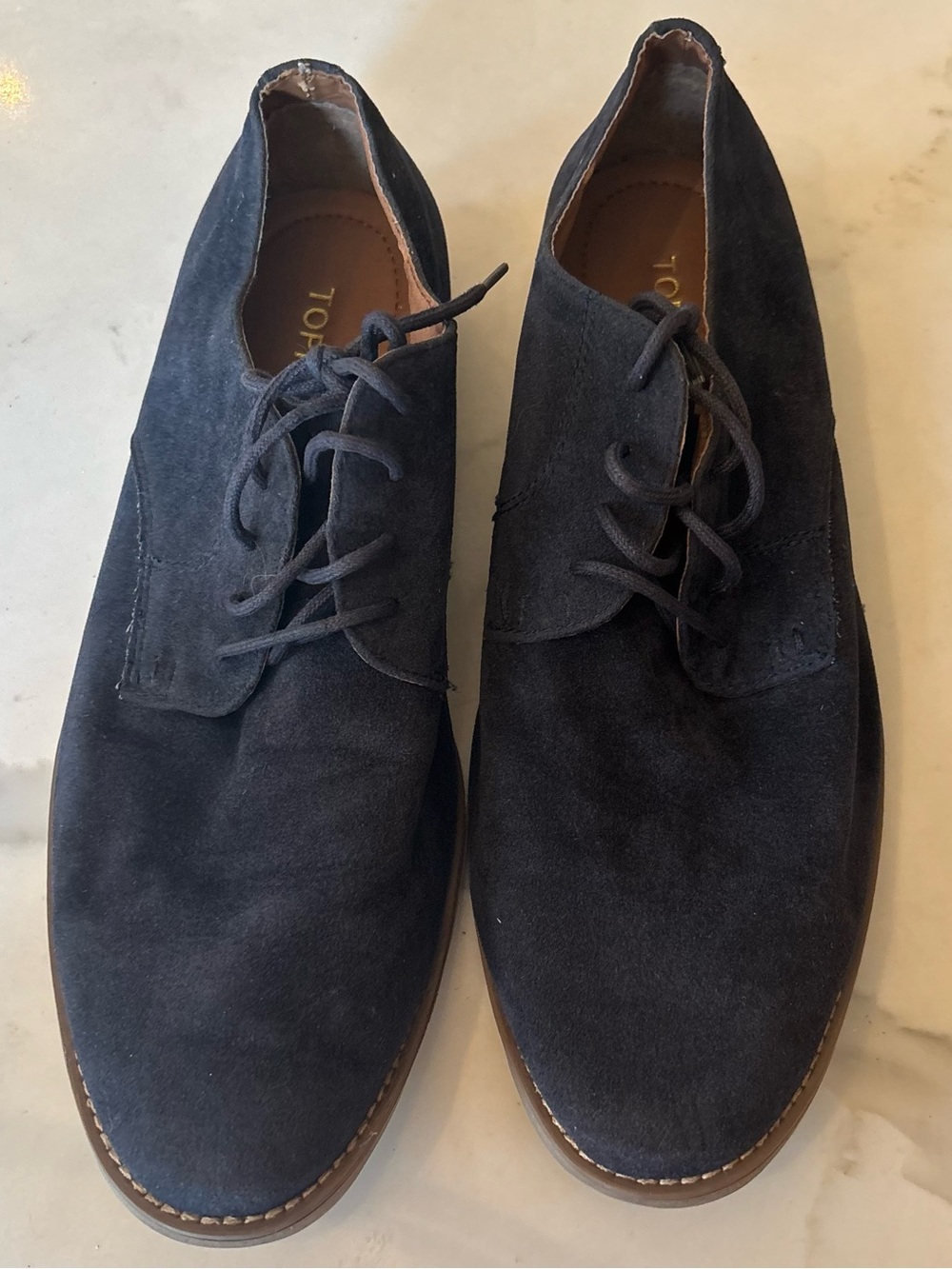 Topman blue suede laceup oxford shoes shoes size 44